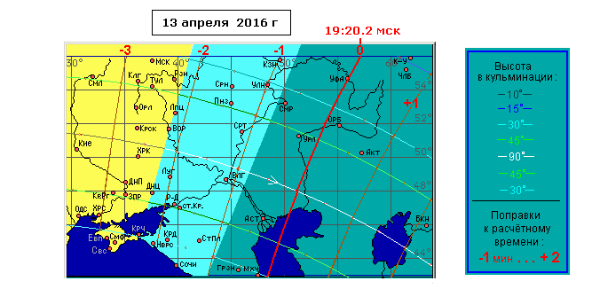 Карта пролета мкс